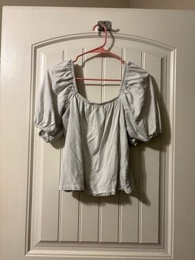 Old Navy Cream Puff Sleeve Square Neck Blouse